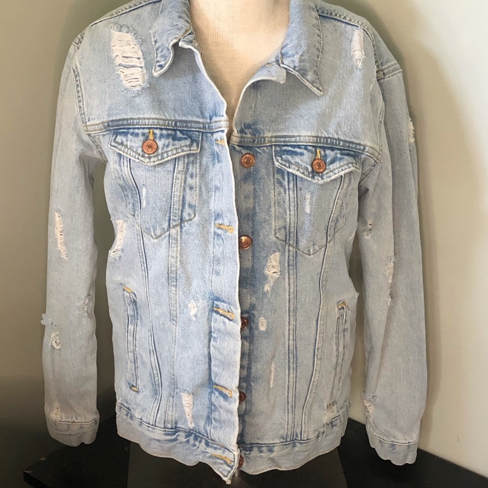 American Eagle AE ripped Jean Jacket Small S